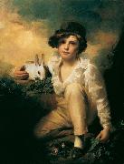 RAEBURN, Sir Henry Boy and Rabbit china oil painting artist